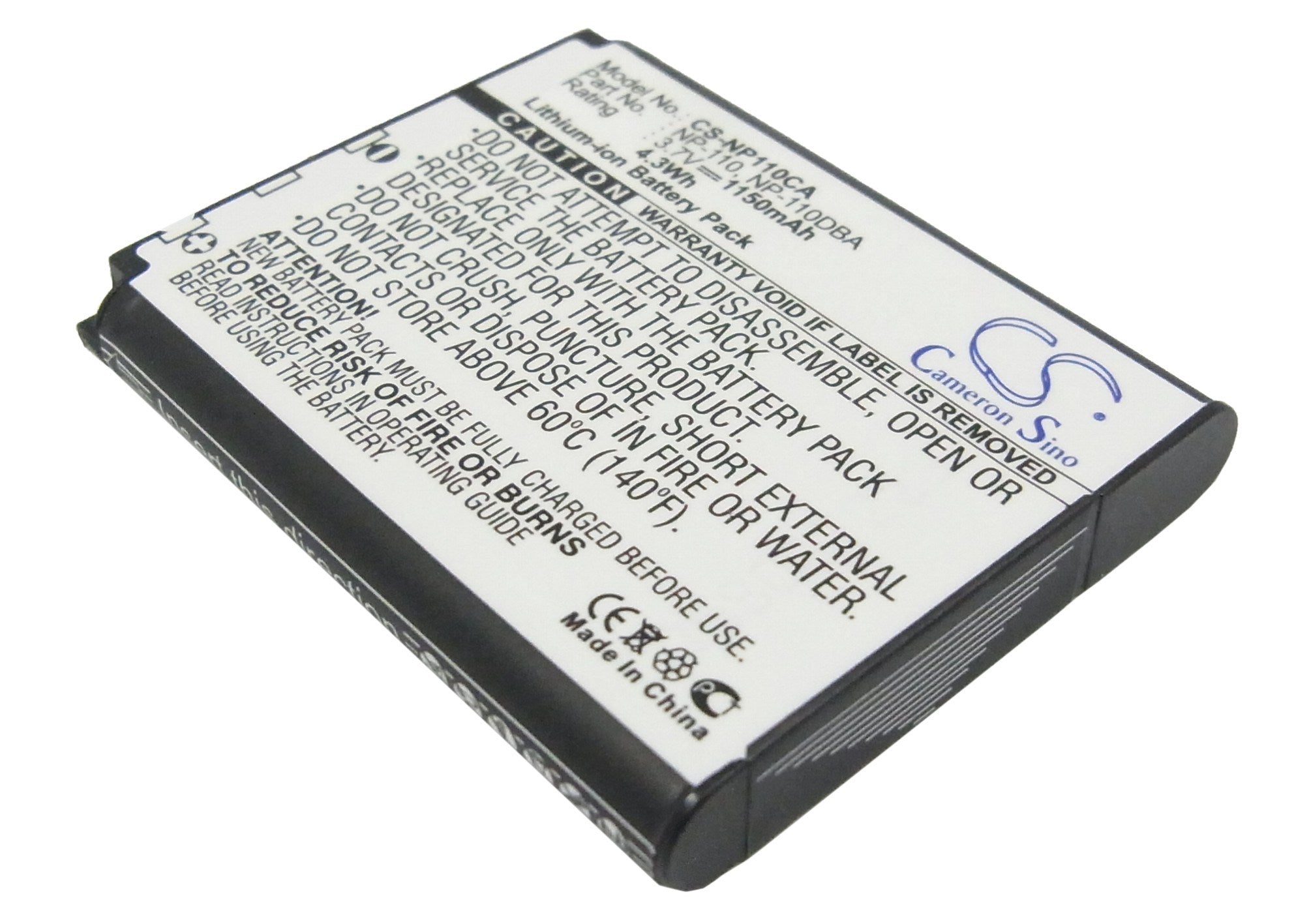 1150mAh Battery - CS-NP110CA / Li-ion / Volts: 3.7