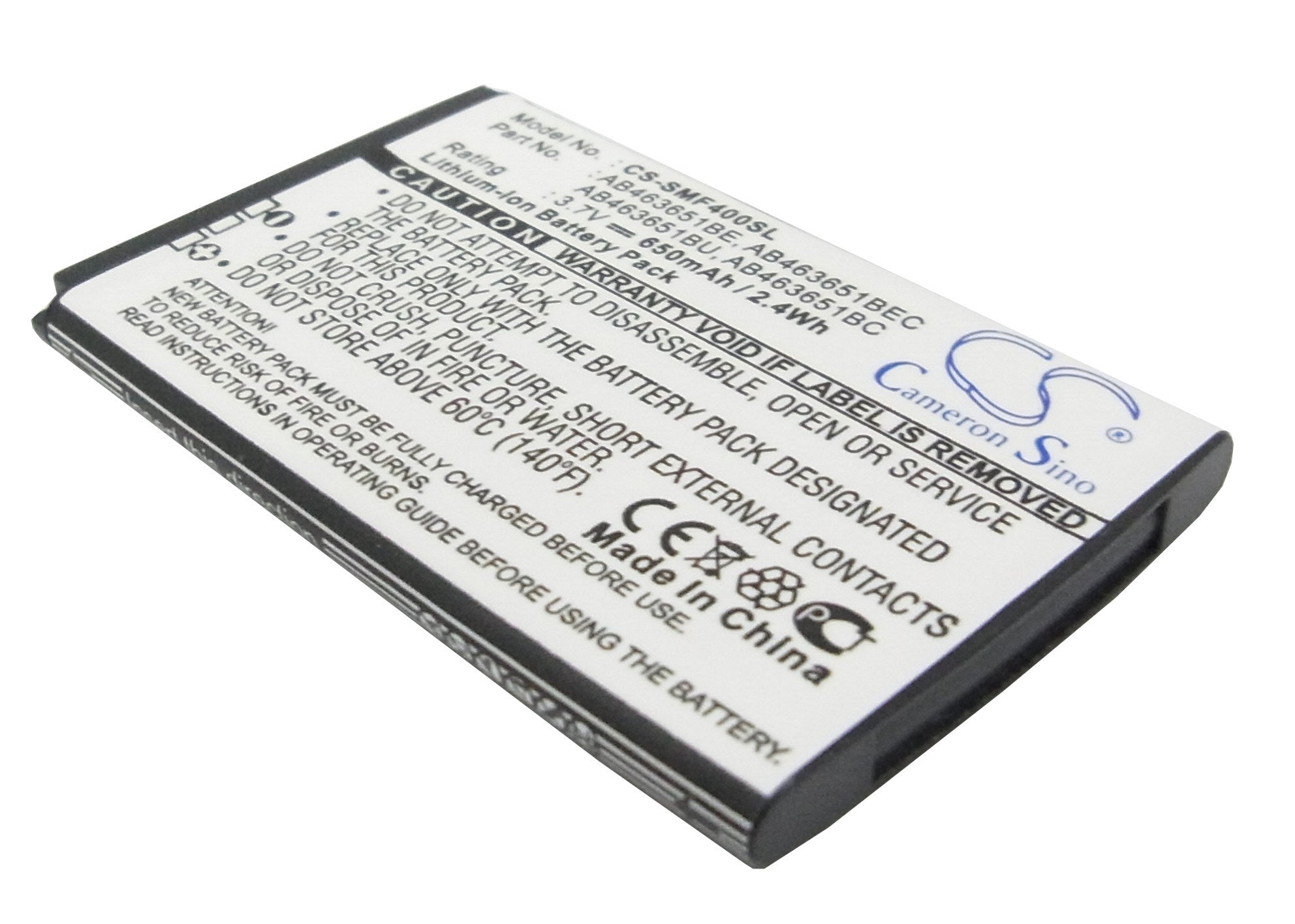 650mAh Battery - CS-SMF400SL / Li-ion / Volts: 3.7