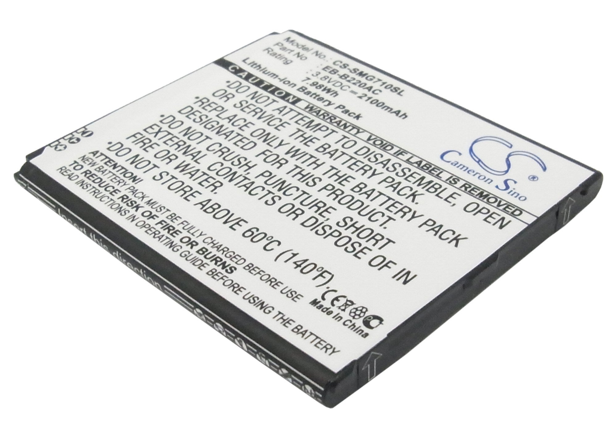 2100mAh Battery - CS-SMG710SL / Li-ion / Volts: 3.8