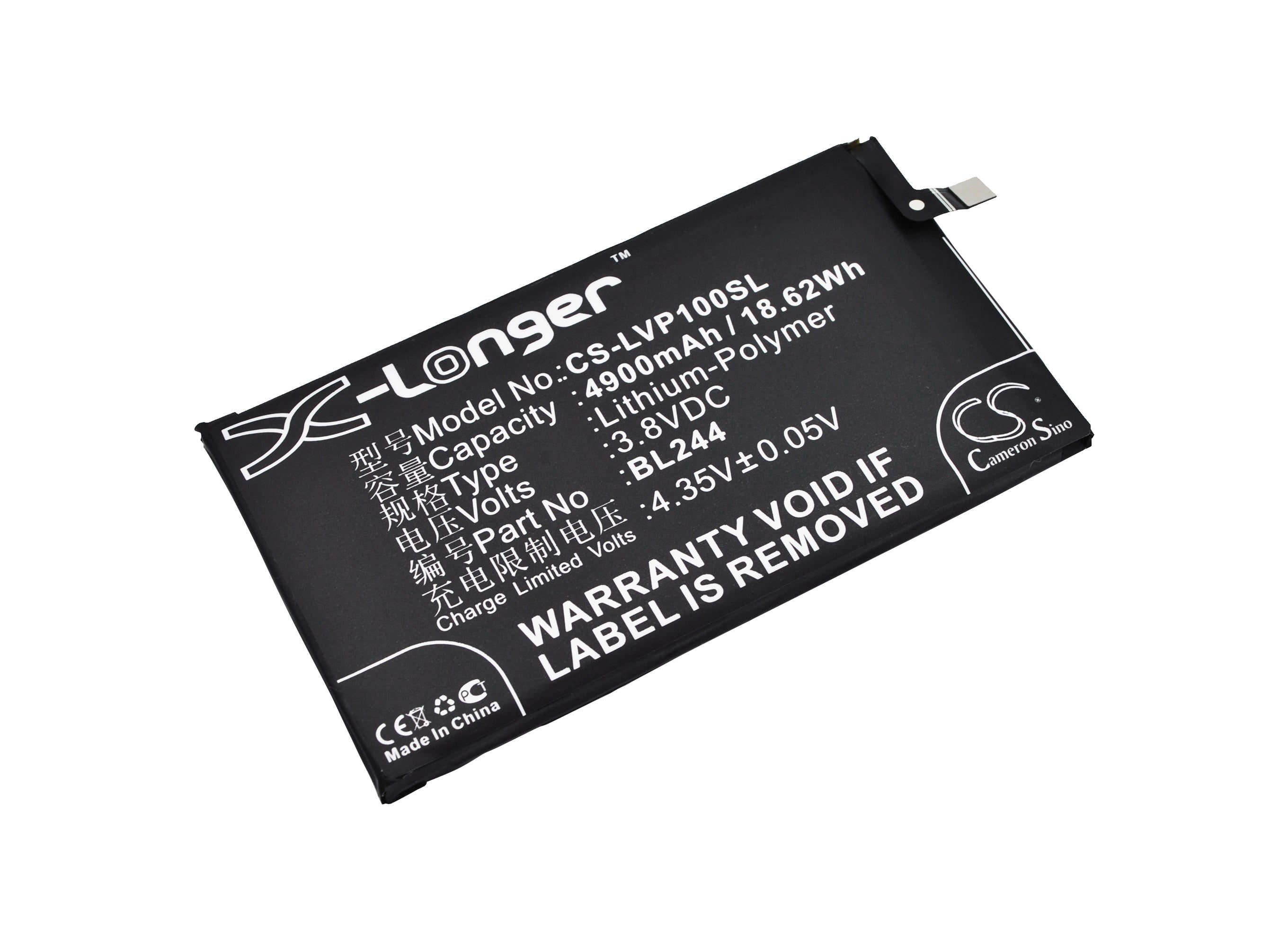 4900mAh Battery - CS-LVP100SL / Li-Polymer / Volts: 3.8