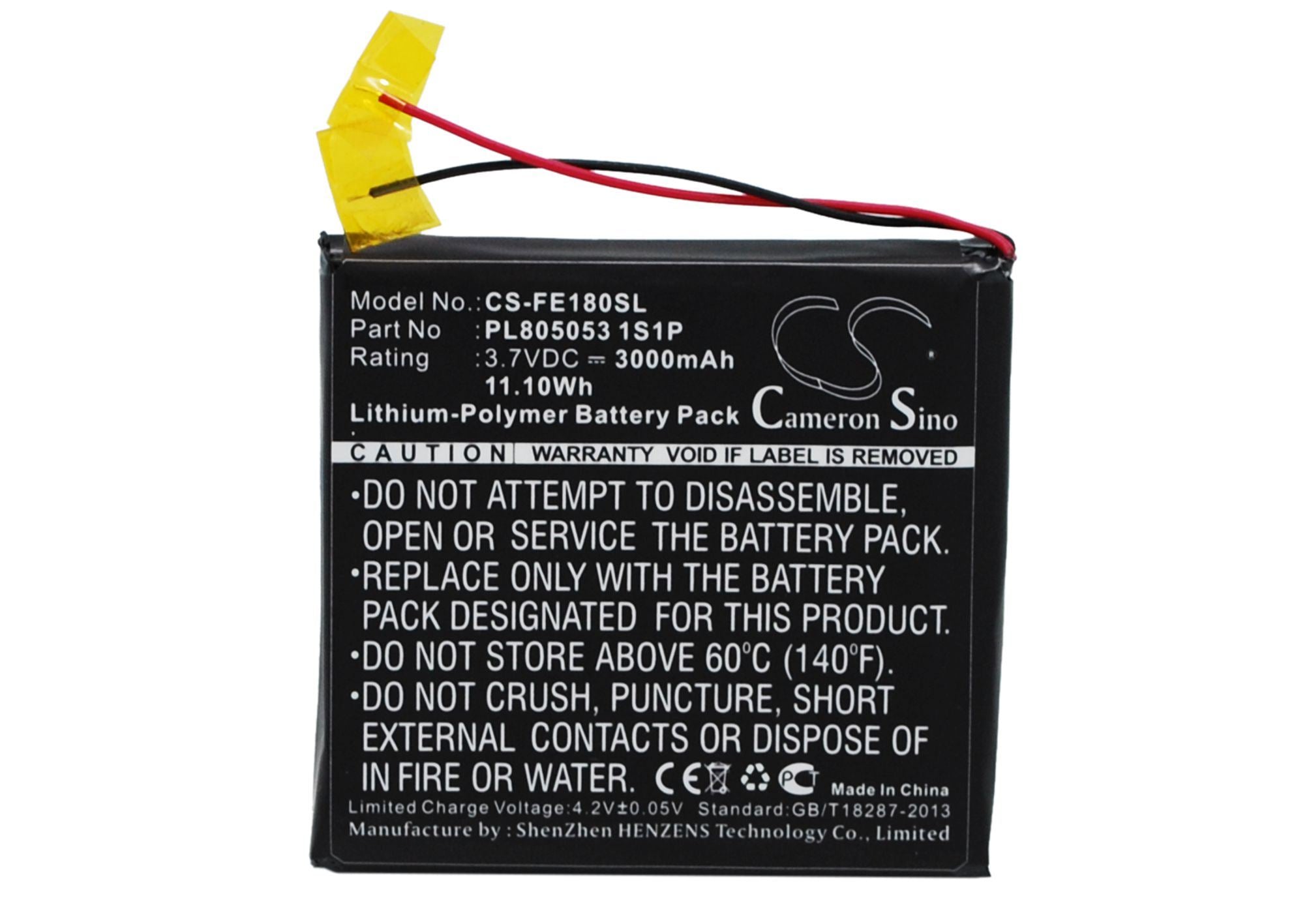 3000mAh Battery - CS-FE180SL / Li-Polymer / Volts: 3.7