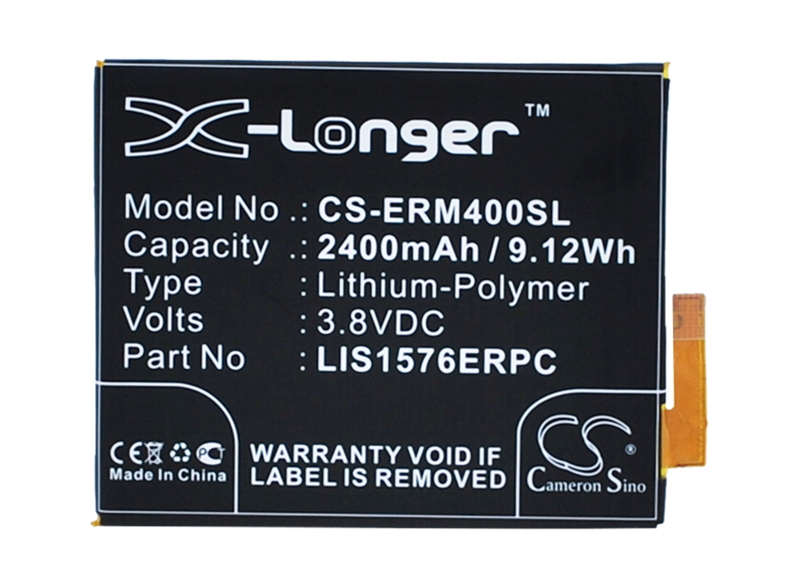 2400mAh Battery - CS-ERM400SL / Li-Polymer / Volts: 3.8