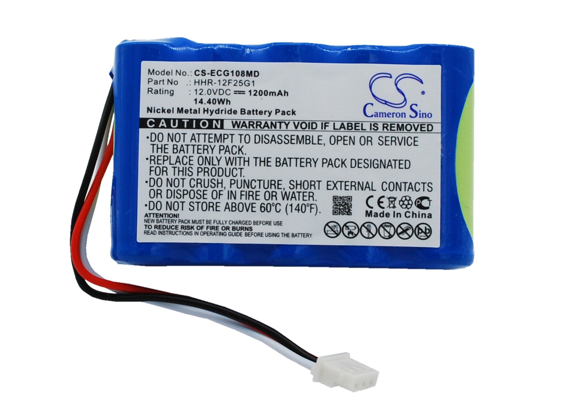 1200mAh Battery - CS-ECG108MD / Ni-MH / Volts: 12