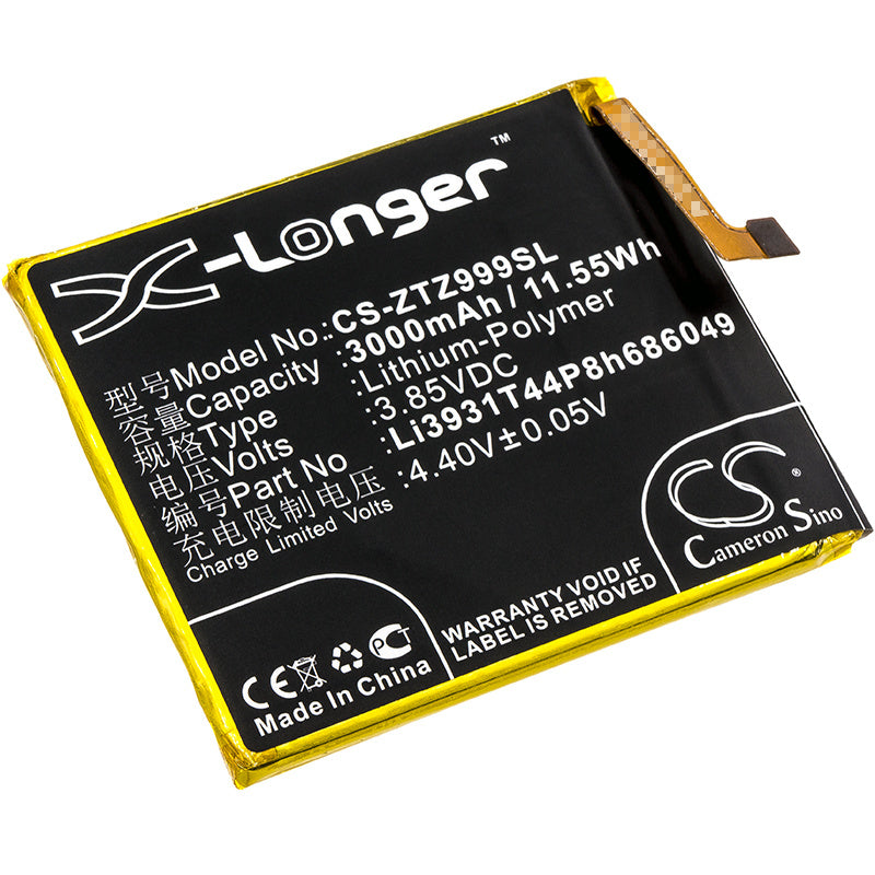 3000mAh Battery - CS-ZTZ999SL / Li-Polymer / Volts: 3.85