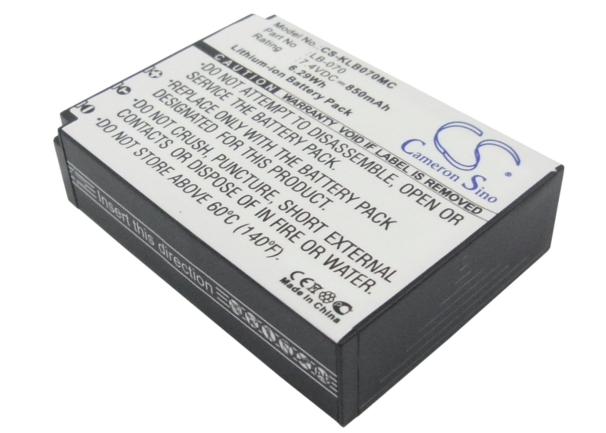 850mAh Battery - CS-KLB070MC / Li-ion / Volts: 7.4