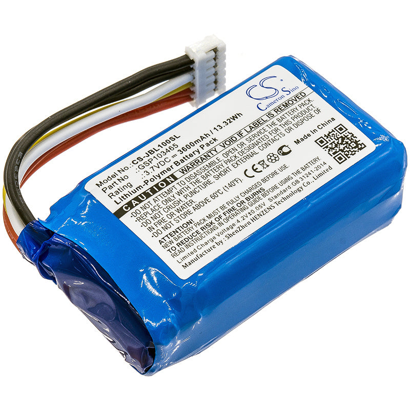 3600mAh Battery - CS-JBL100SL / Li-Polymer / Volts: 3.7