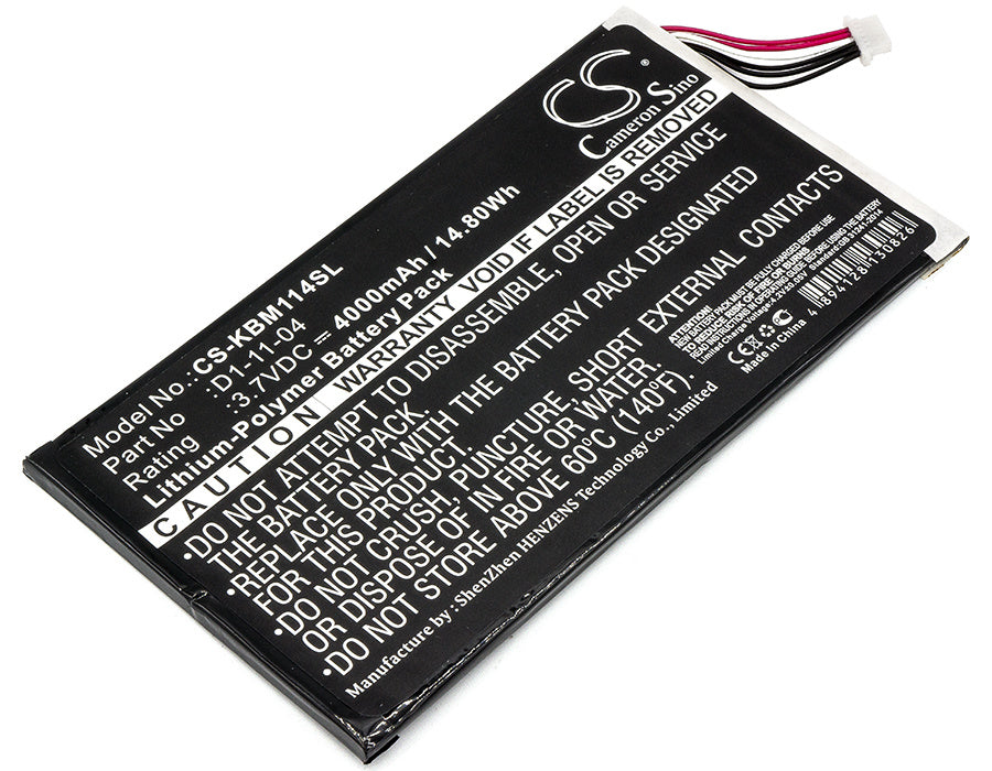 4000mAh Battery - CS-KBM114SL / Li-Polymer / Volts: 3.7