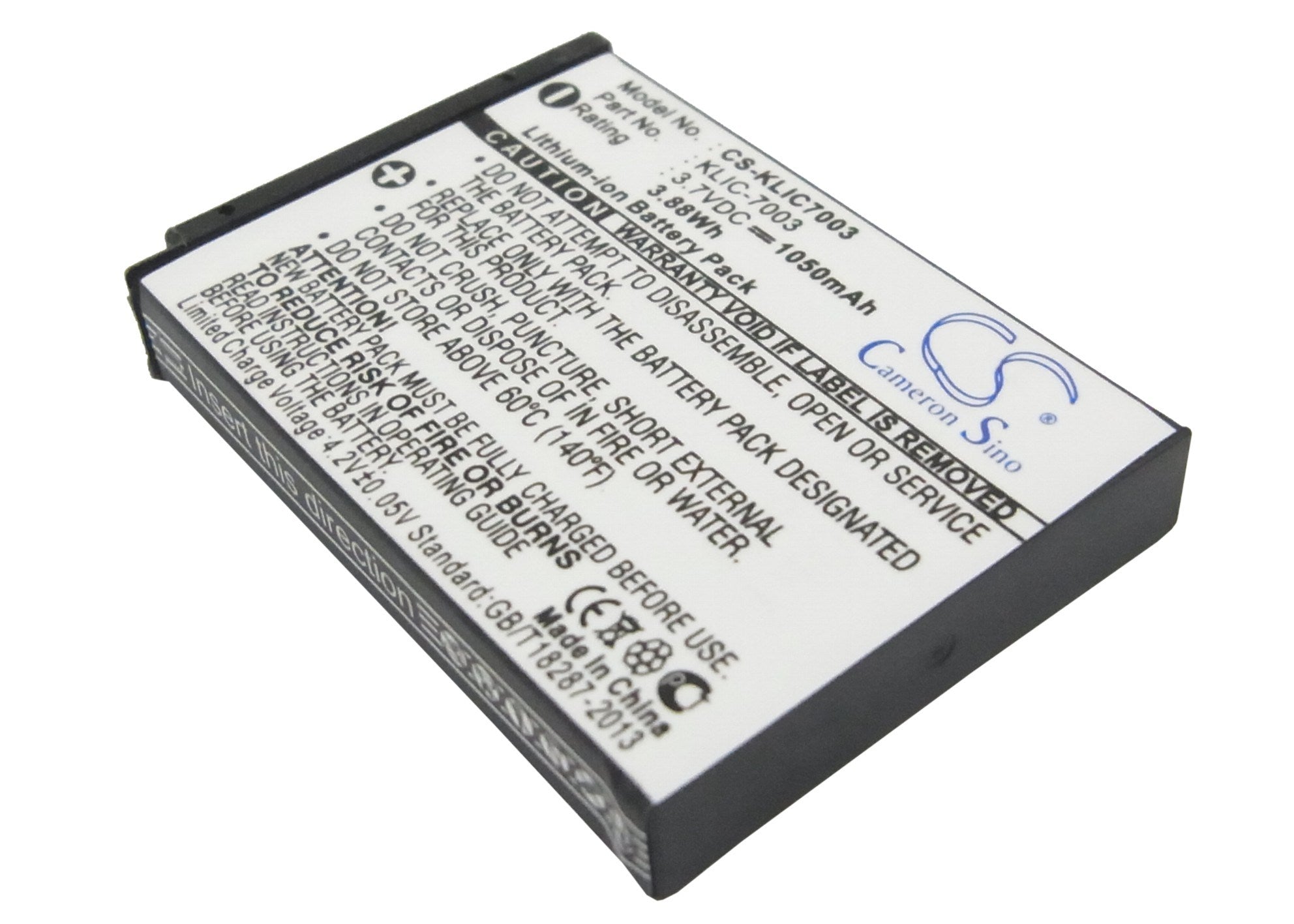 1050mAh Battery - CS-KLIC7003 / Li-ion / Volts: 3.7