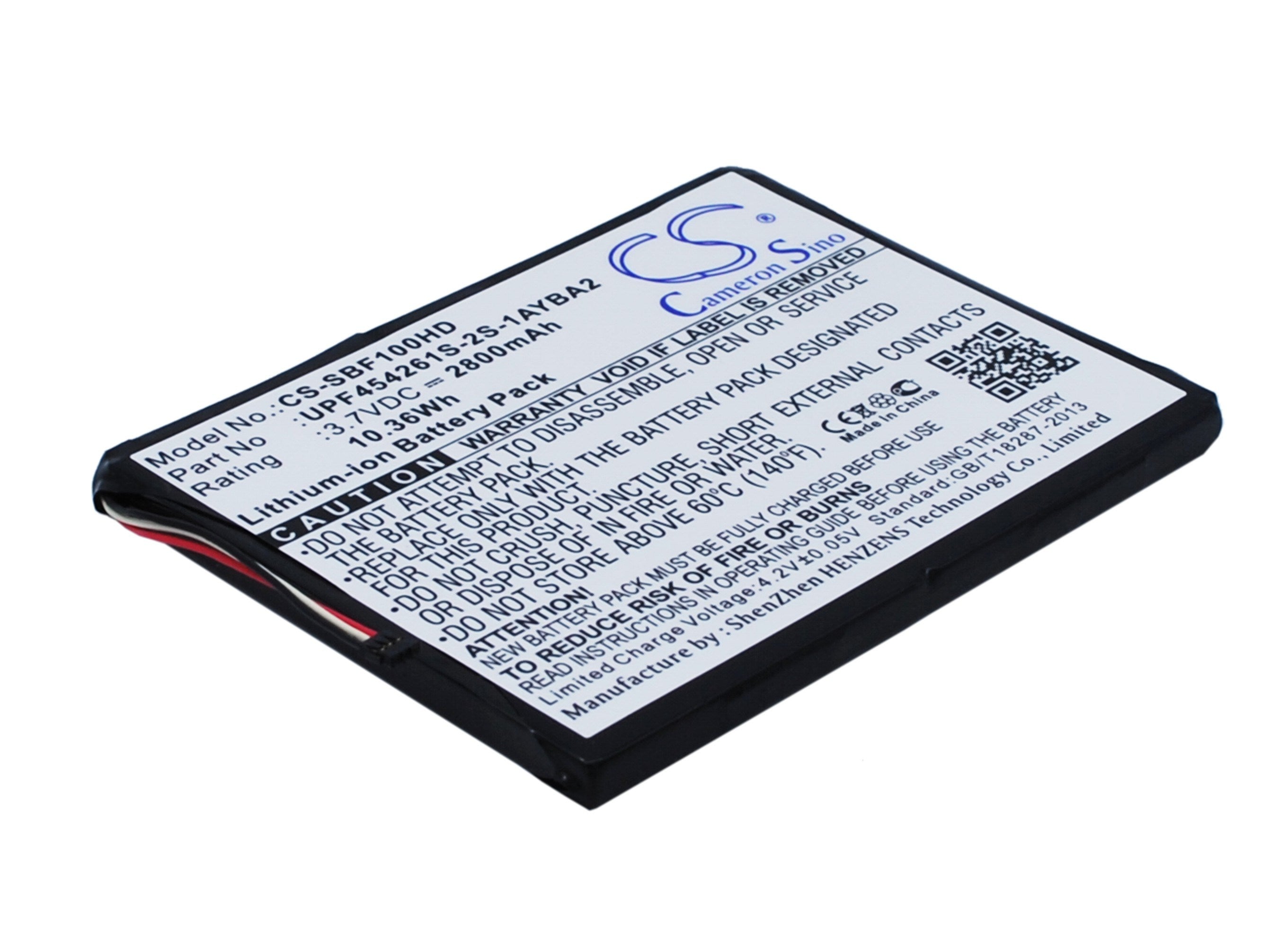 2800mAh Battery - CS-SBF100HD / Li-ion / Volts: 3.7