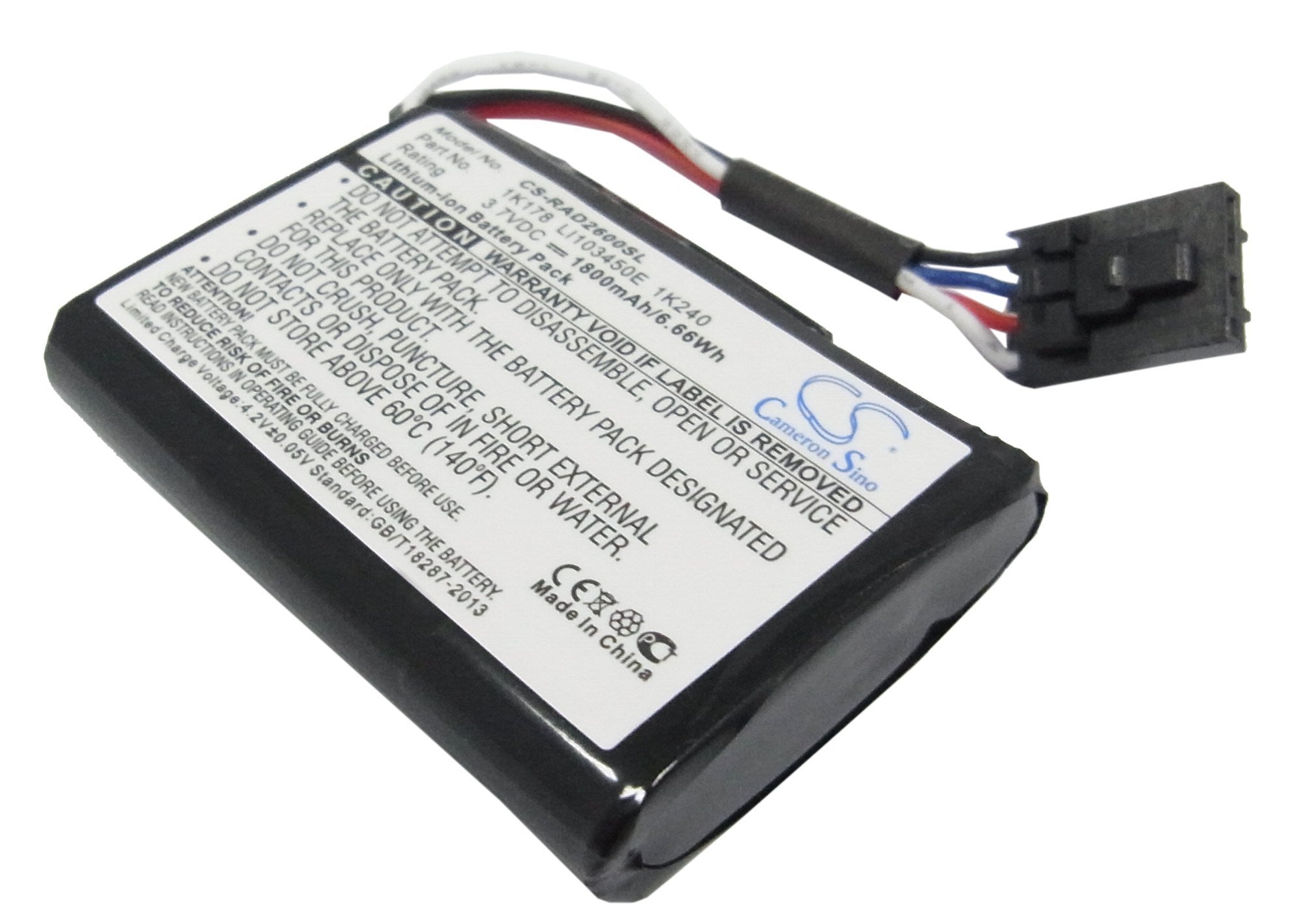 1800mAh Battery - CS-RAD2600SL / Li-ion / Volts: 3.7