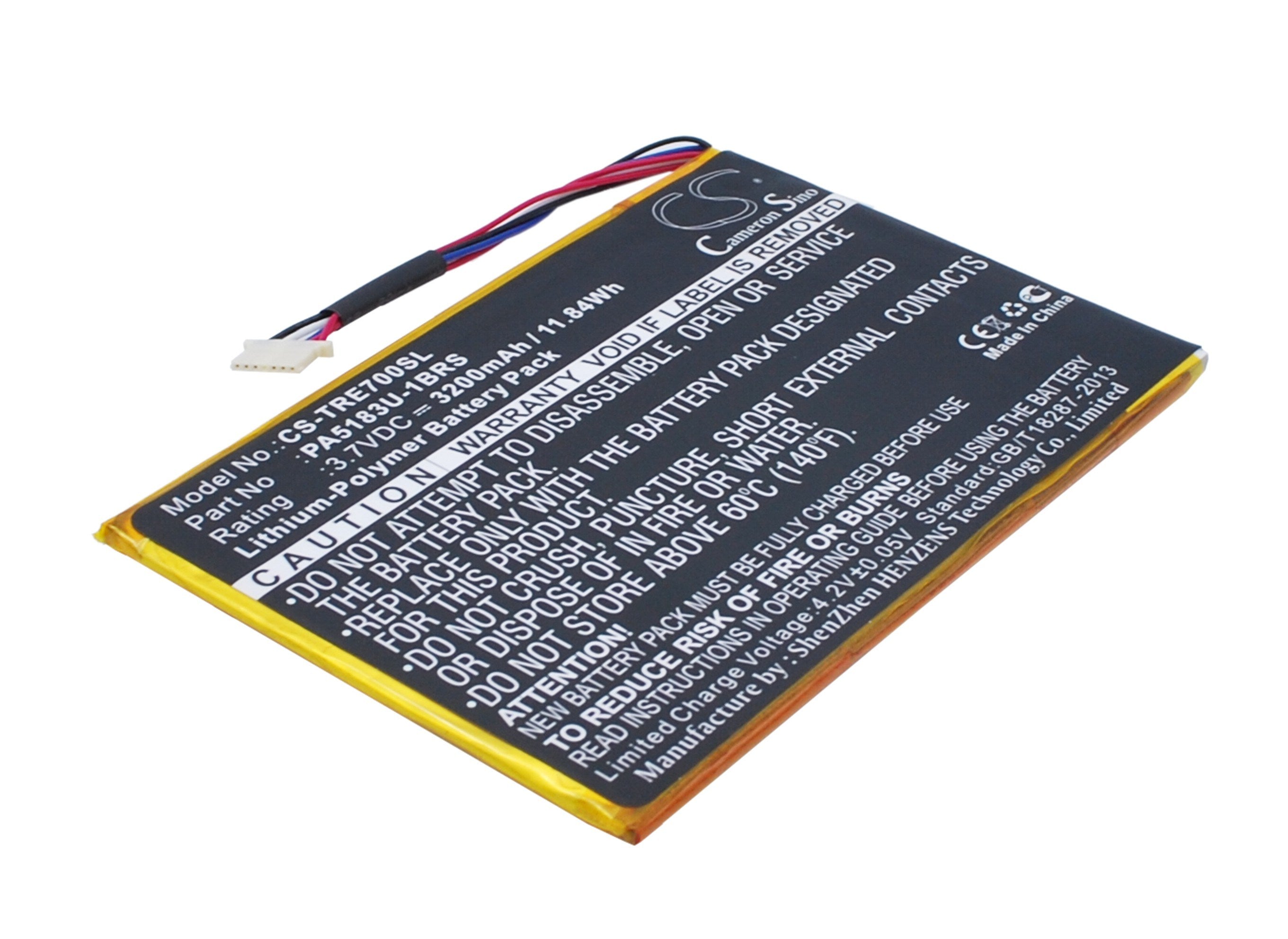 3200mAh Battery - CS-TRE700SL / Li-Polymer / Volts: 3.7