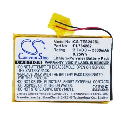 2500mAh Battery - CS-TES200SL / Li-Polymer / Volts: 3.7