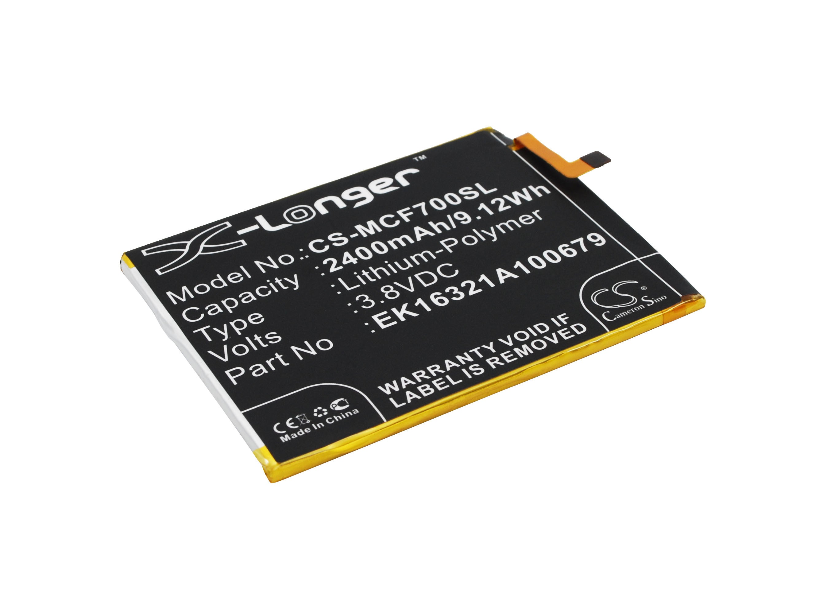 2400mAh Battery - CS-MCF700SL / Li-Polymer / Volts: 3.8