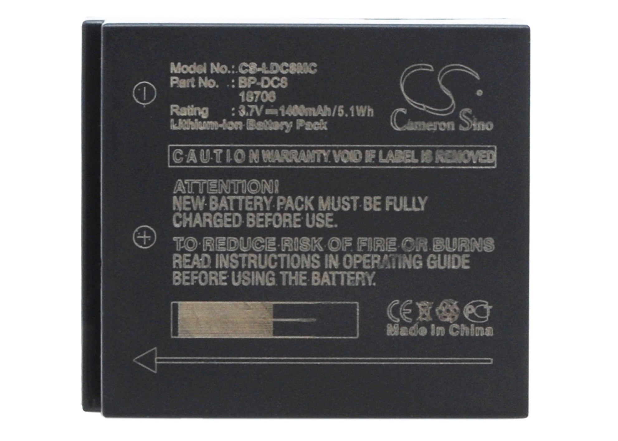 1400mAh Battery - CS-LDC8MC / Li-ion / Volts: 3.7