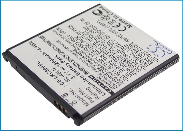 1200mAh Battery - CS-LKC800SL / Li-ion / Volts: 3.7