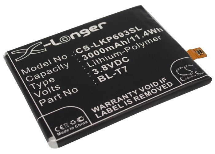 3000mAh Battery - CS-LKP693SL / Li-Polymer / Volts: 3.8