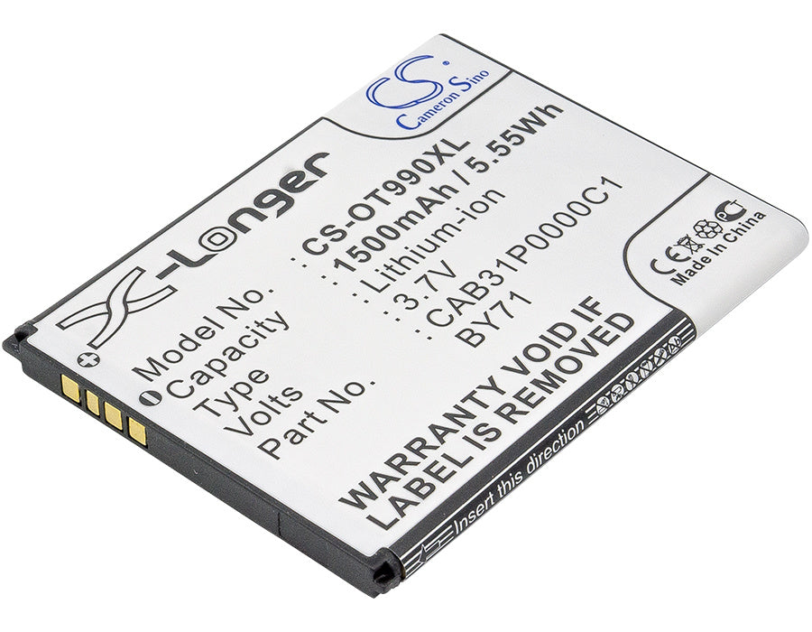 1500mAh Battery - CS-OT990XL / Li-ion / Volts: 3.7