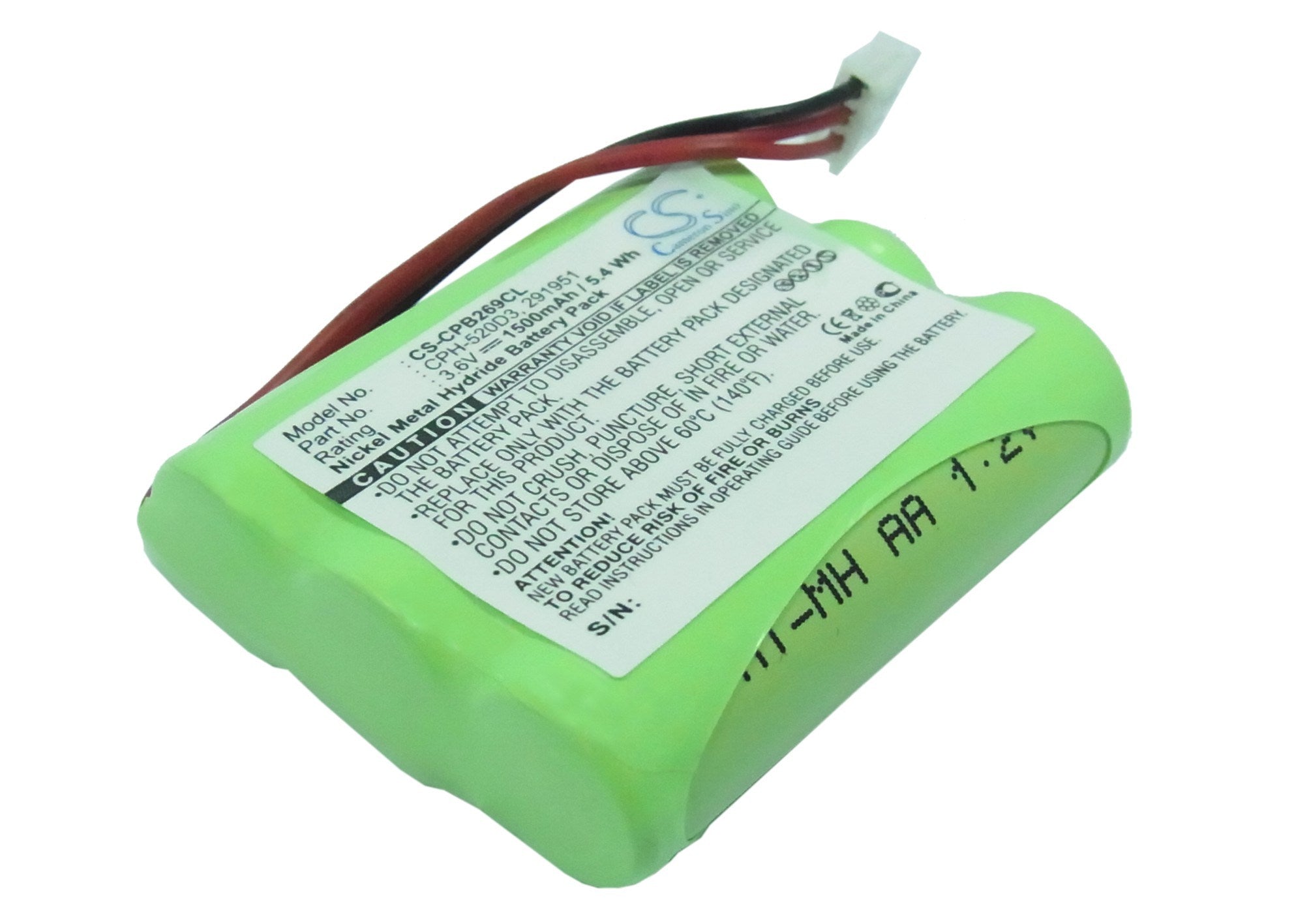 1500mAh Battery - CS-CPB269CL / Ni-MH / Volts: 3.6