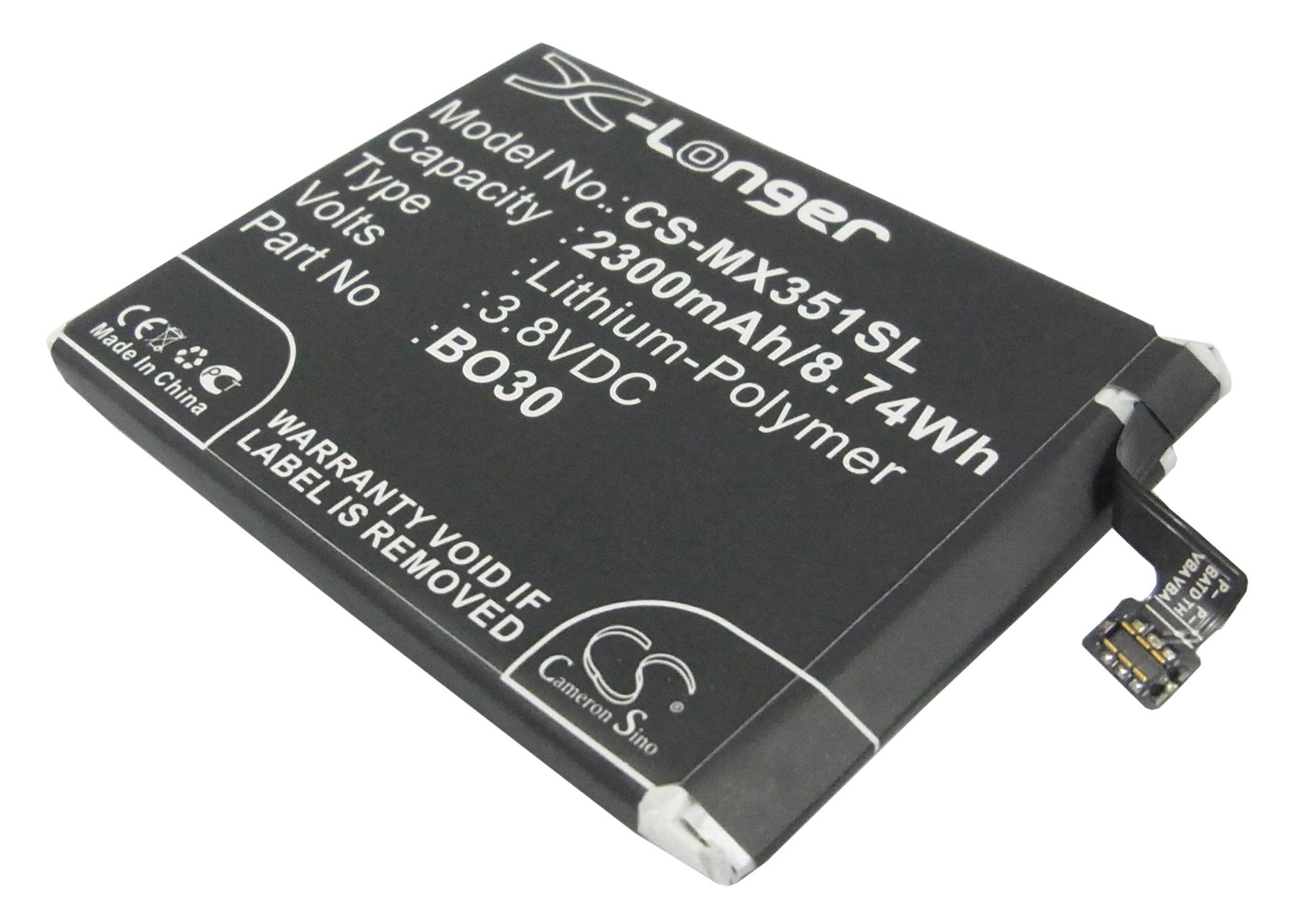 2300mAh Battery - CS-MX351SL / Li-Polymer / Volts: 3.8