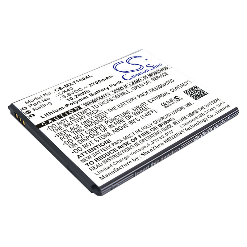 2700mAh Battery - CS-MXT160XL / Li-Polymer / Volts: 3.8