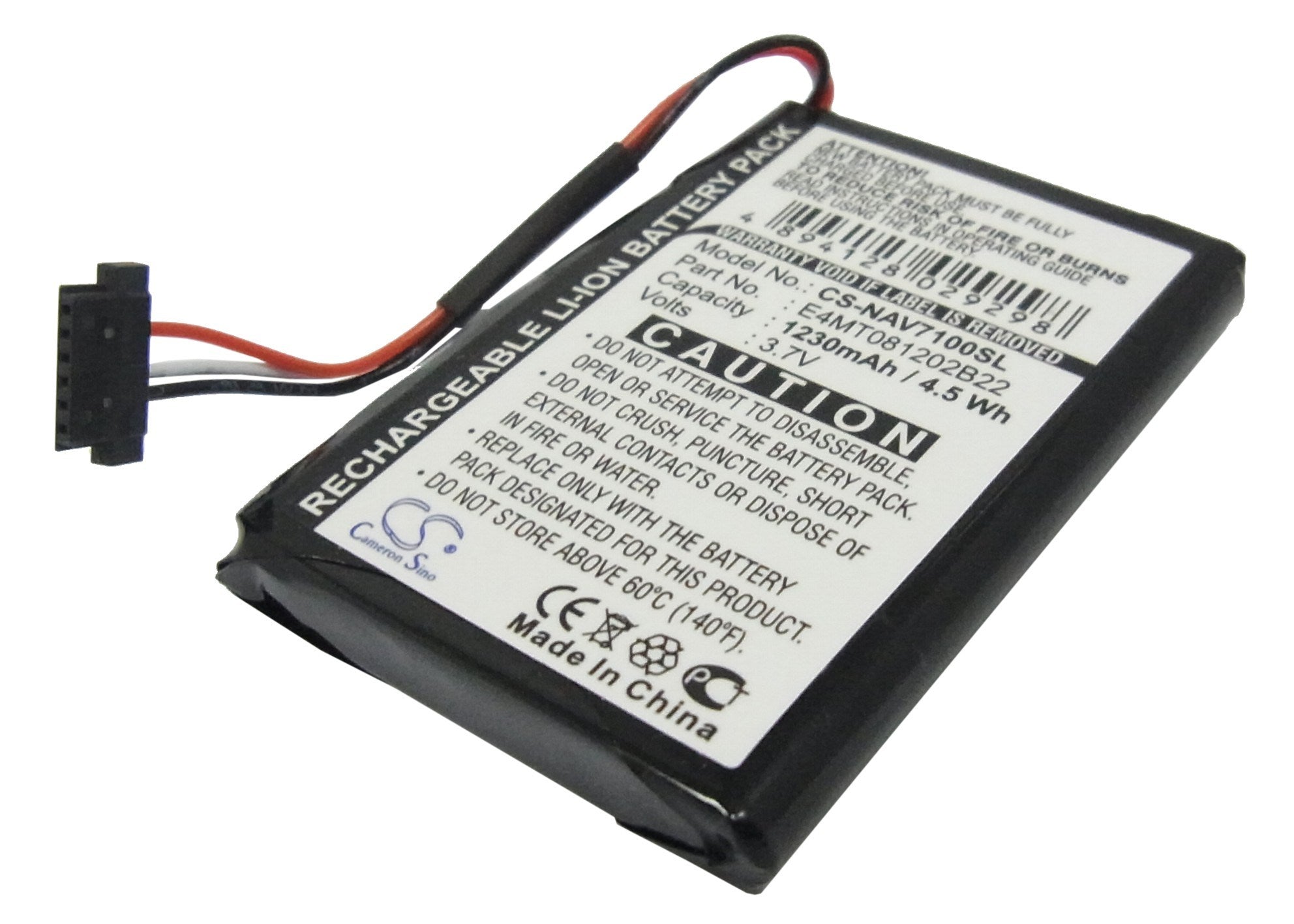 1230mAh Battery - CS-NAV7100SL / Li-Polymer / Volts: 3.7