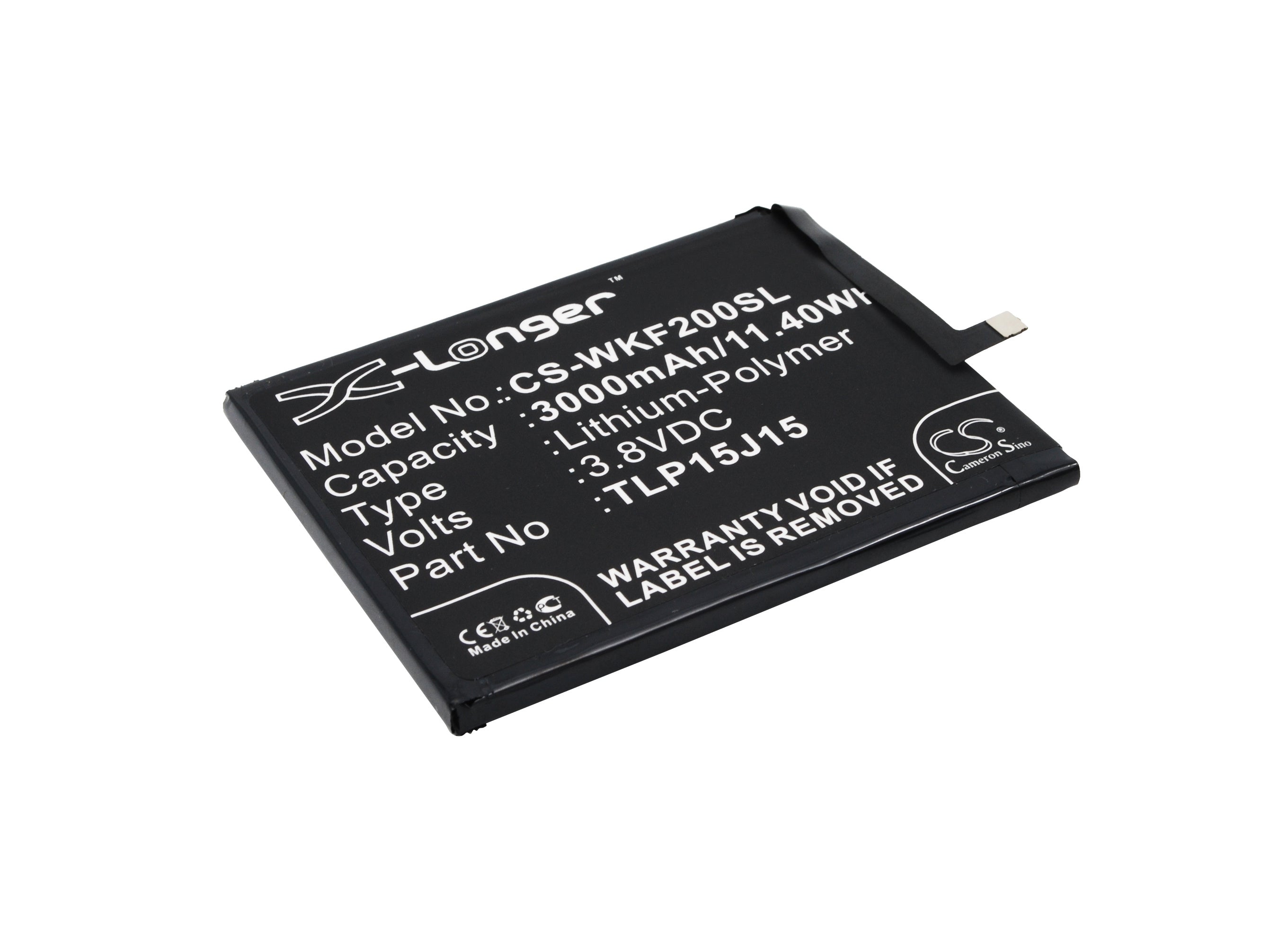 3000mAh Battery - CS-WKF200SL / Li-Polymer / Volts: 3.8