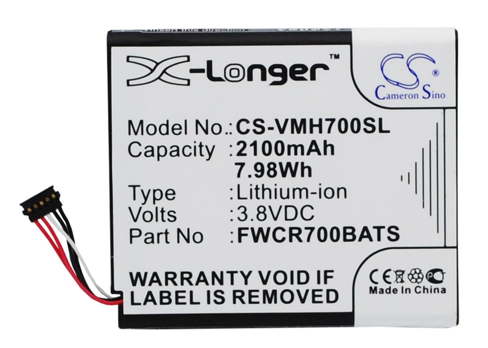 2100mAh Battery - CS-VMH700SL / Li-ion / Volts: 3.8