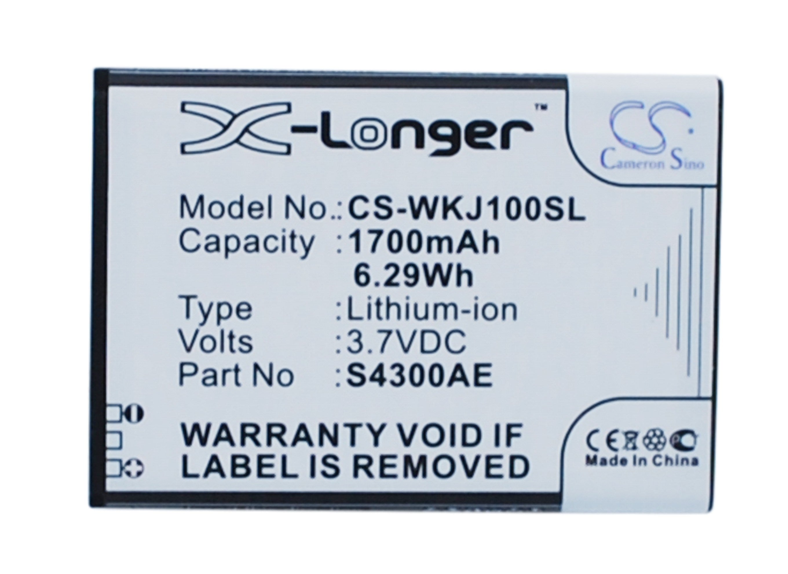 1700mAh Battery - CS-WKJ100SL / Li-ion / Volts: 3.7