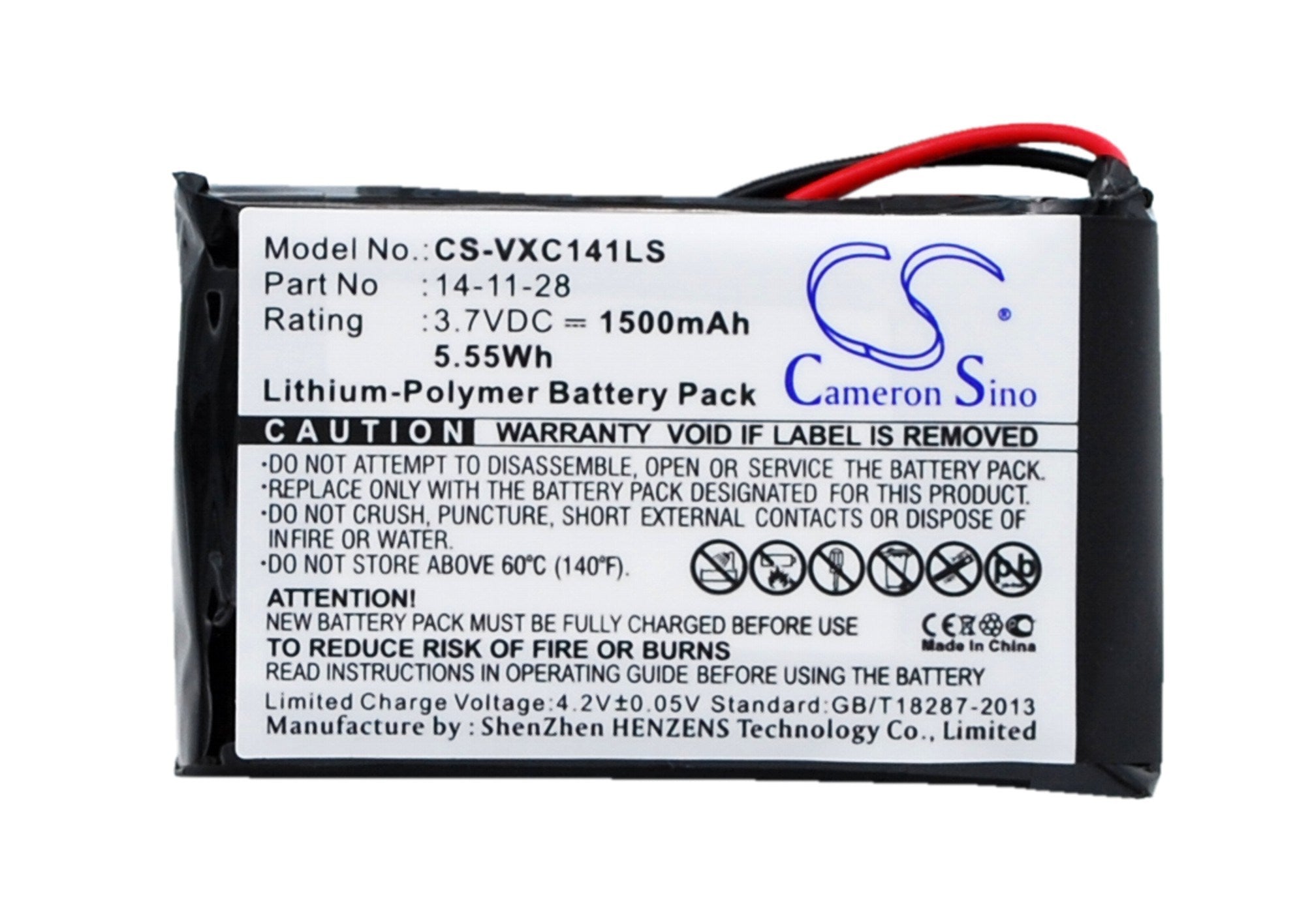 1500mAh Battery - CS-VXC141LS / Li-Polymer / Volts: 3.7