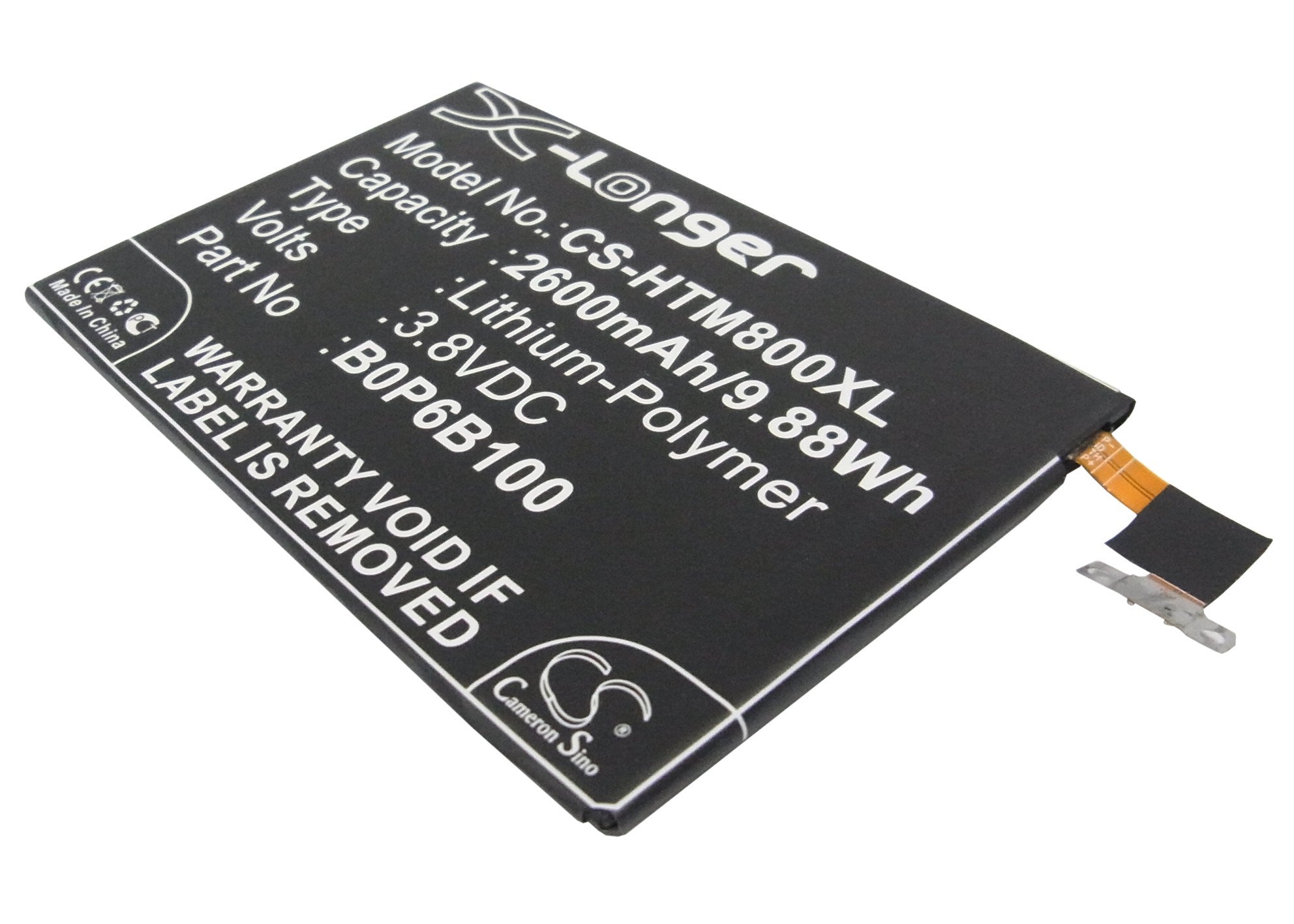 2600mAh Battery - CS-HTM800XL / Li-Polymer / Volts: 3.8