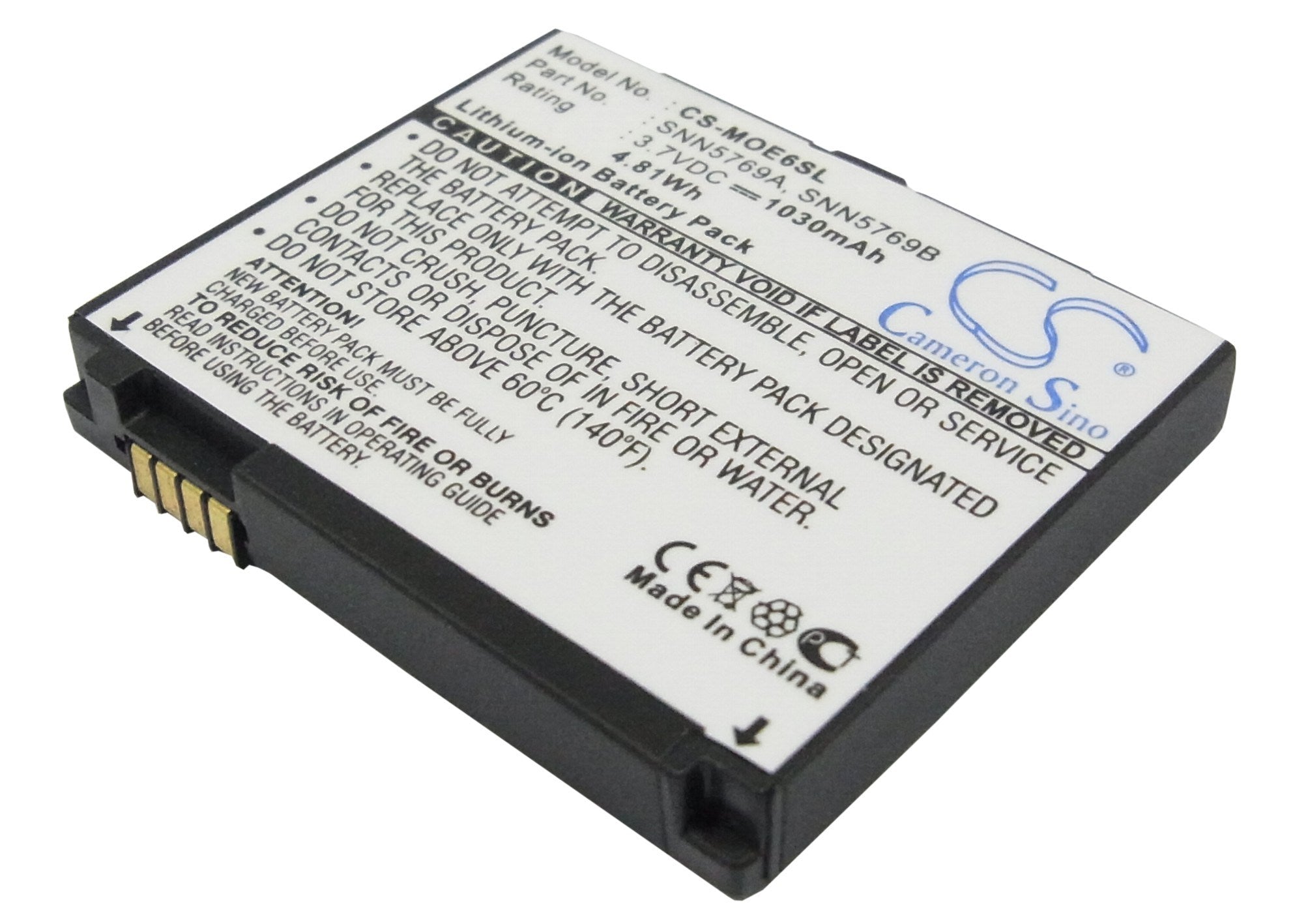 1030mAh Battery - CS-MOE6SL / Li-ion / Volts: 3.7
