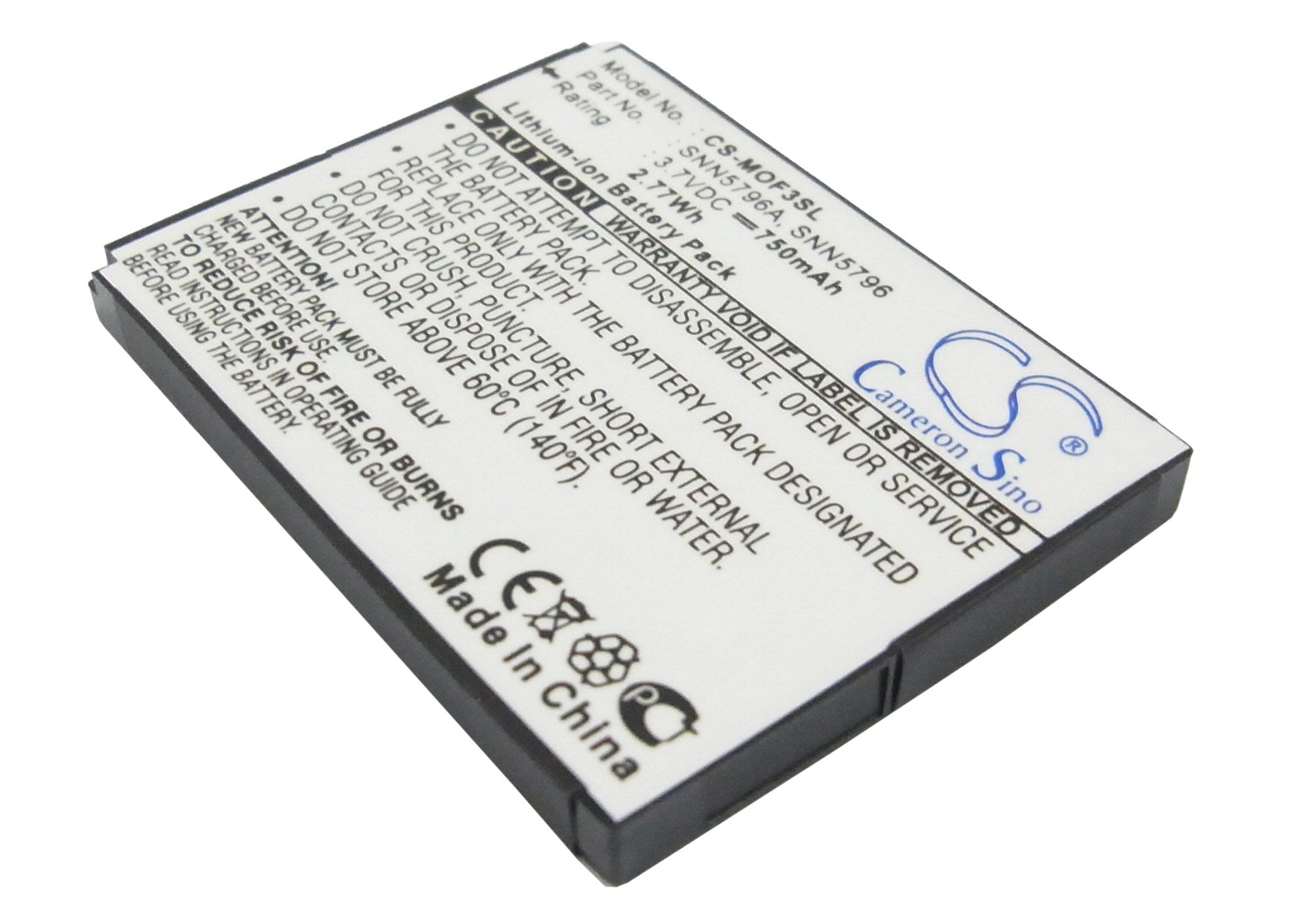 750mAh Battery - CS-MOF3SL / Li-ion / Volts: 3.7