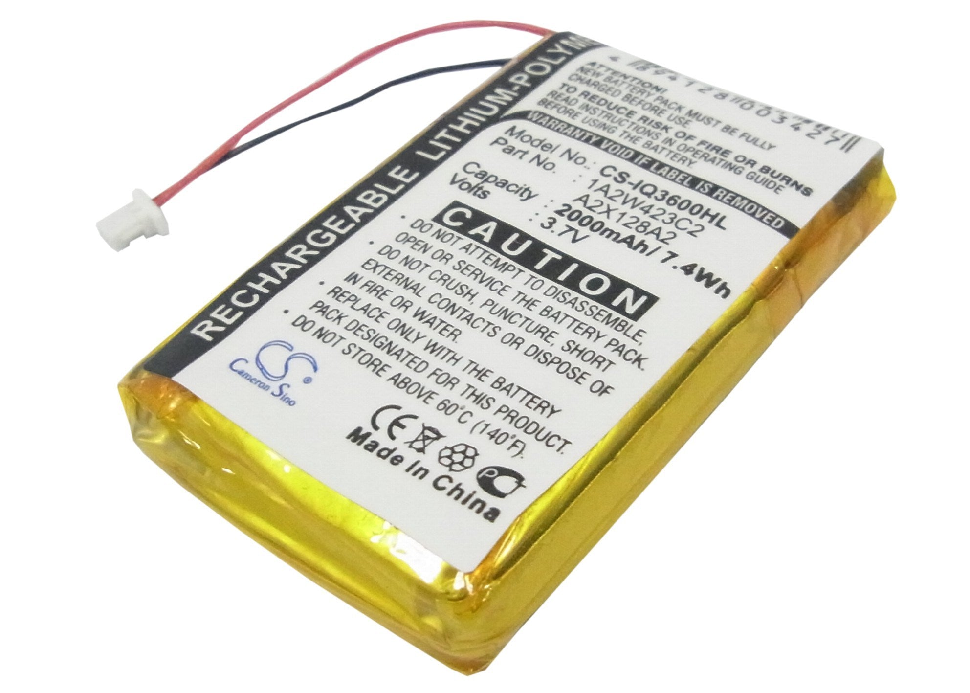 2000mAh Battery - CS-IQ3600HL / Li-Polymer / Volts: 3.7