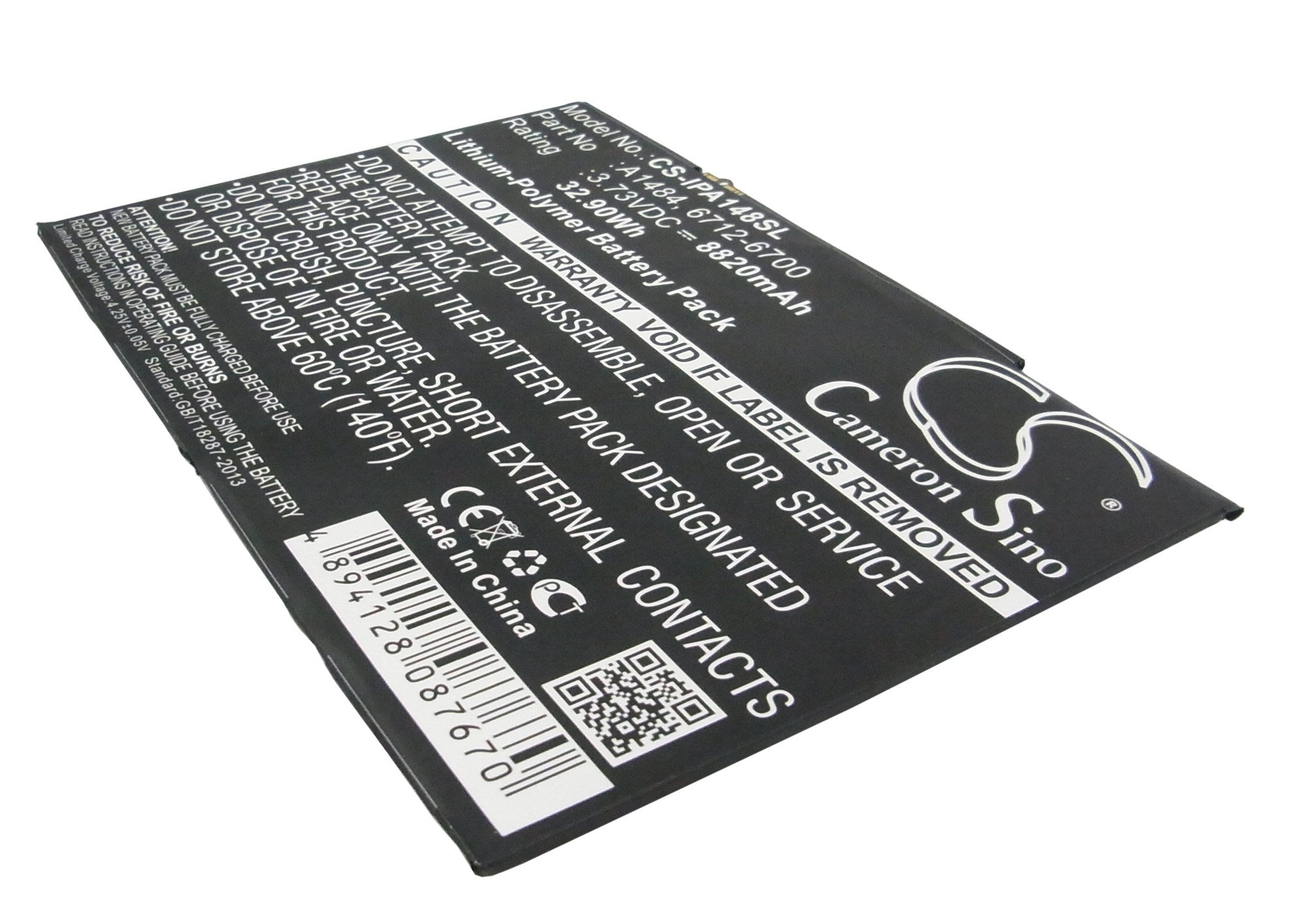 8820mAh Battery - CS-IPA148SL / Li-Polymer / Volts: 3.73