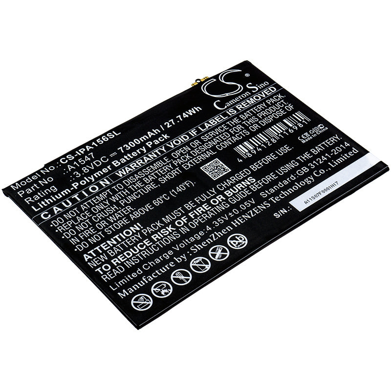 7300mAh Battery - CS-IPA156SL / Li-Polymer / Volts: 3.8