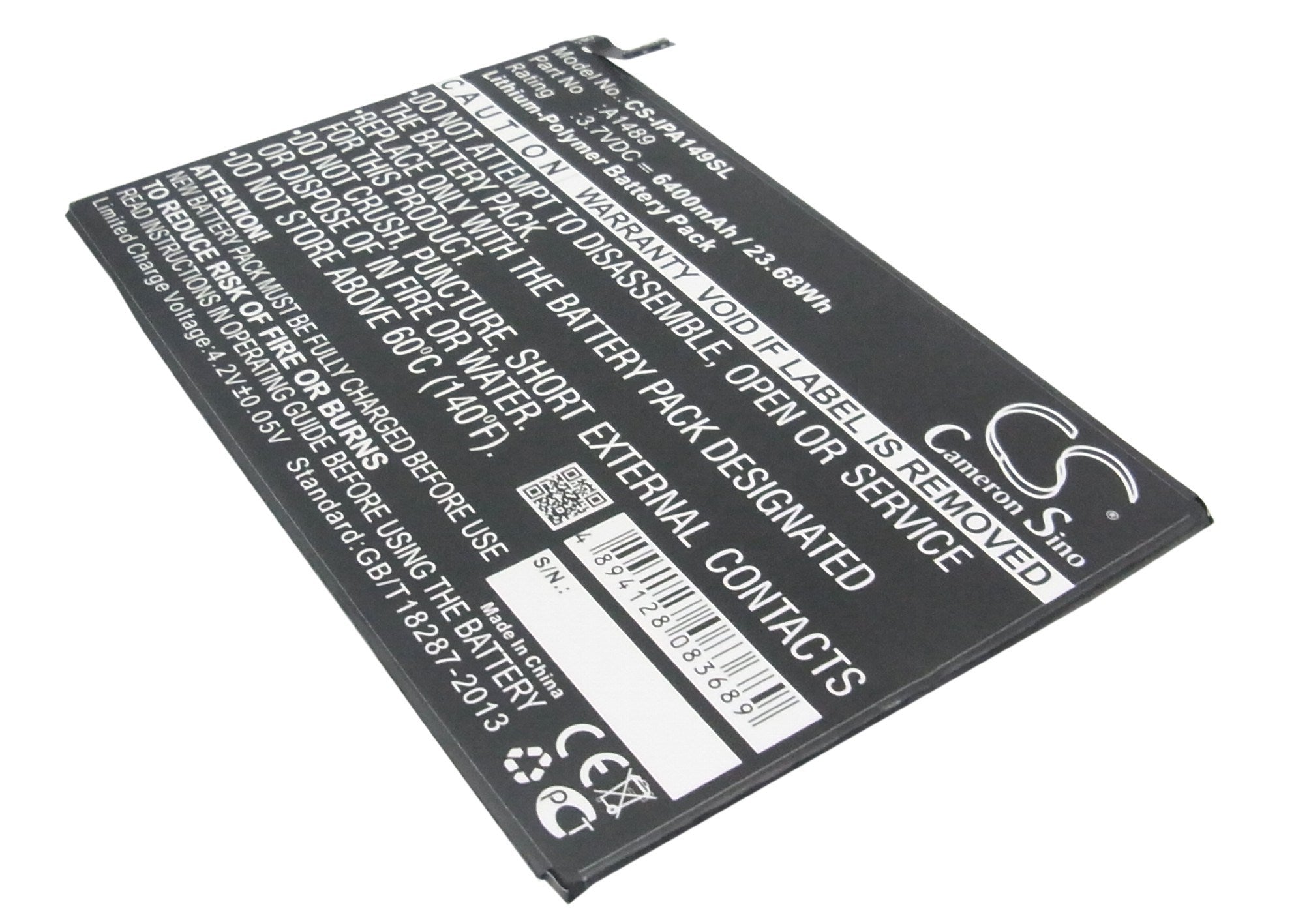 6400mAh Battery - CS-IPA149SL / Li-Polymer / Volts: 3.7