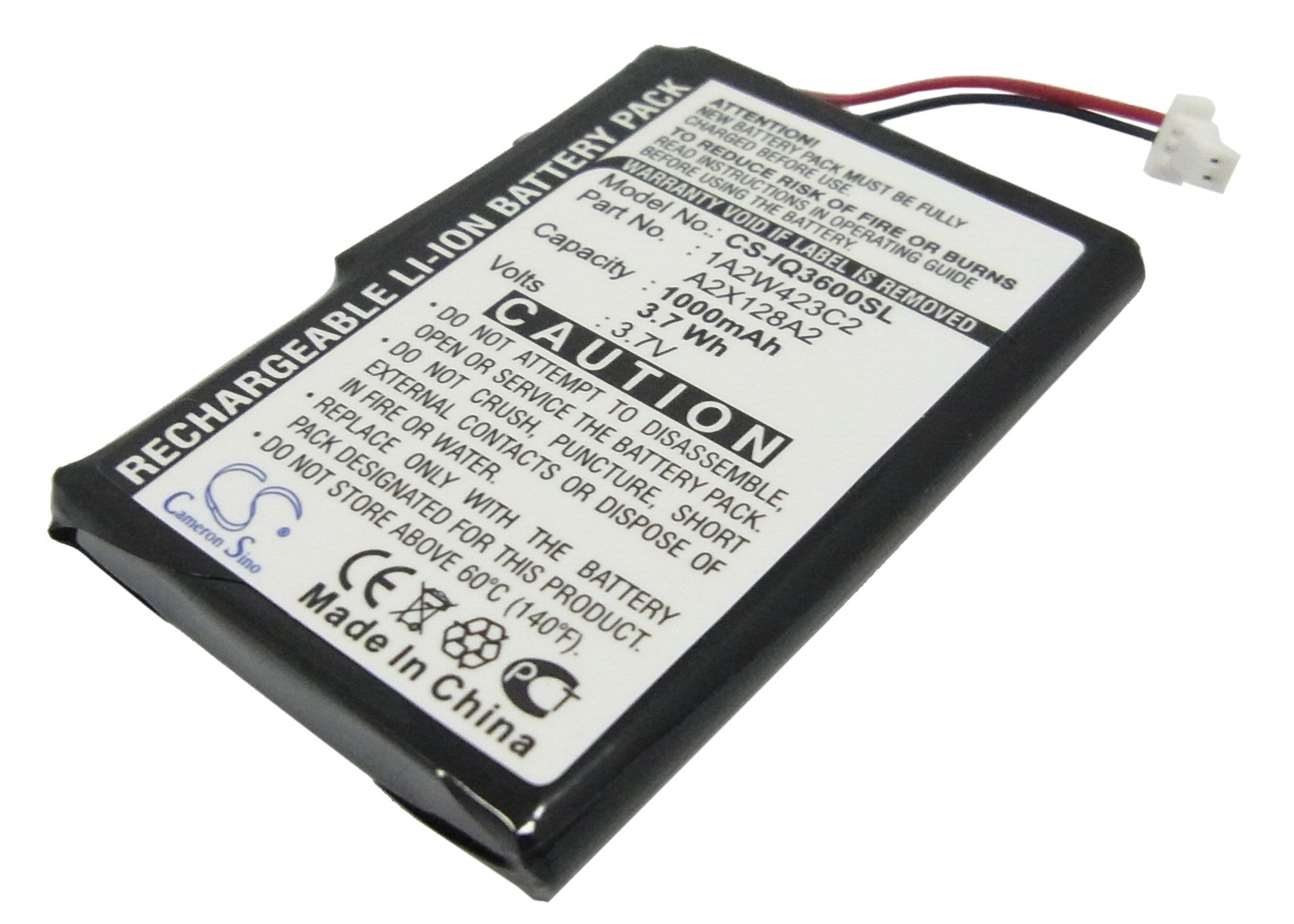 1000mAh Battery - CS-IQ3600SL / Li-ion / Volts: 3.7