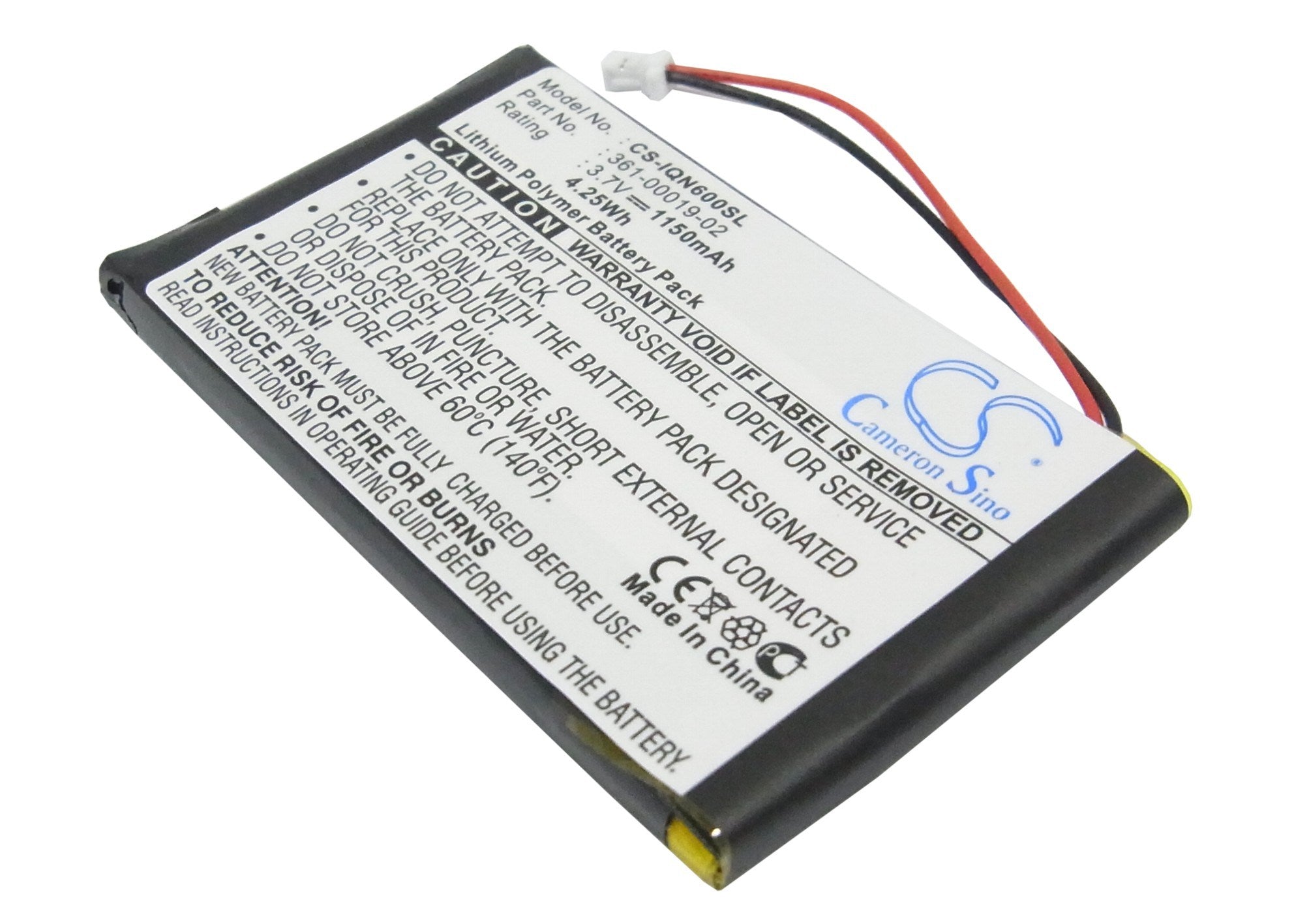 1150mAh Battery - CS-IQN600SL / Li-Polymer / Volts: 3.7