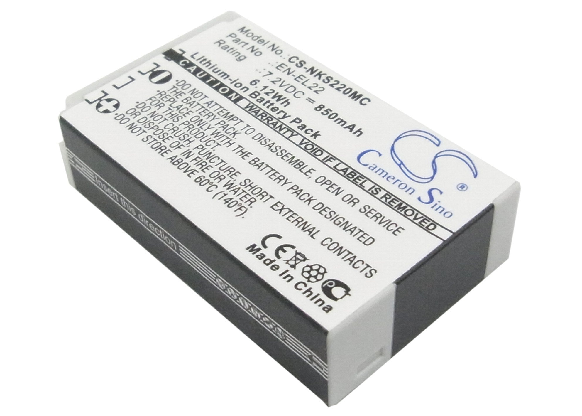 850mAh Battery - CS-NKS220MC / Li-ion / Volts: 7.2