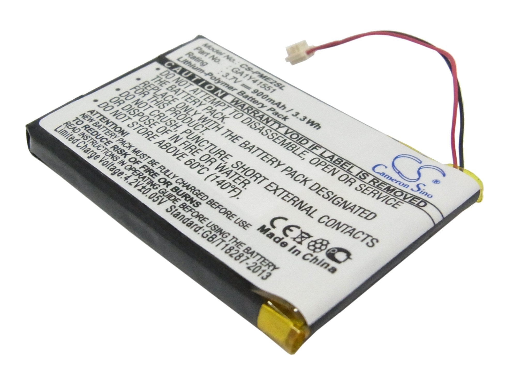 900mAh Battery - CS-PME2SL / Li-Polymer / Volts: 3.7