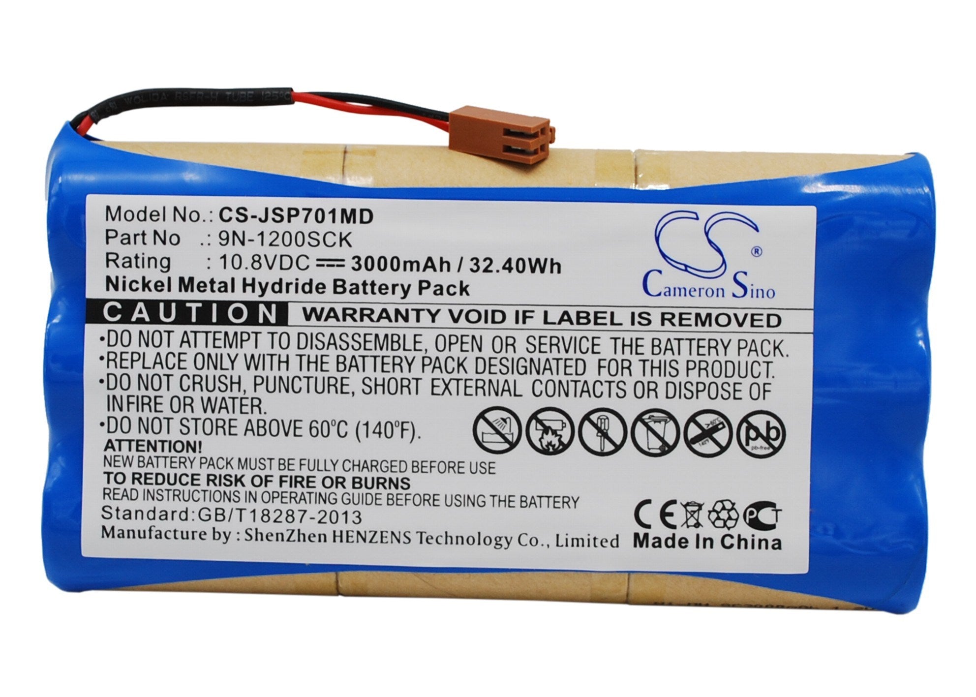 3000mAh Battery - CS-JSP701MD / Ni-MH / Volts: 10.8