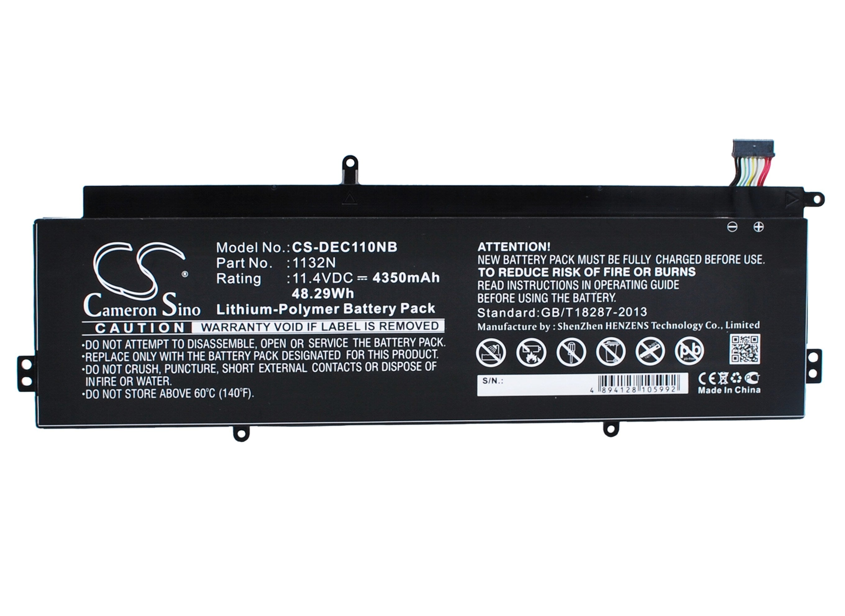 4350mAh Battery - CS-DEC110NB / Li-Polymer / Volts: 11.4