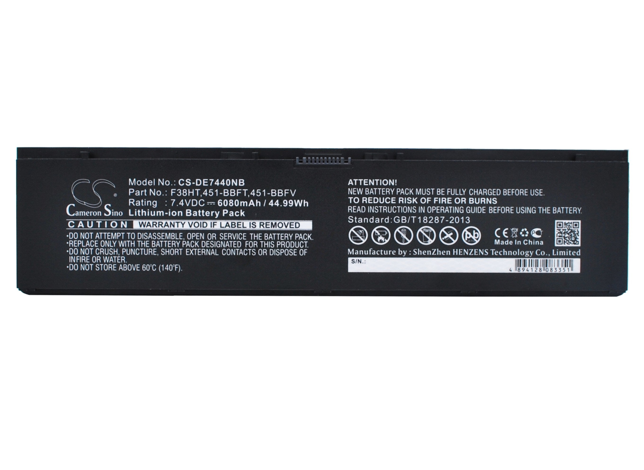 6080mAh Battery - CS-DE7440NB / Li-Polymer / Volts: 7.4