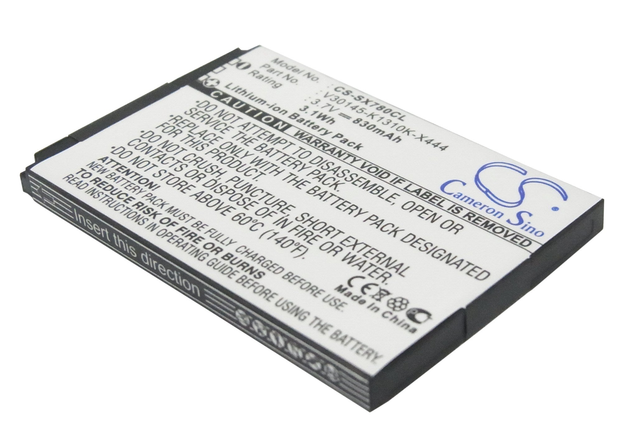 830mAh Battery - CS-SX780CL / Li-ion / Volts: 3.7