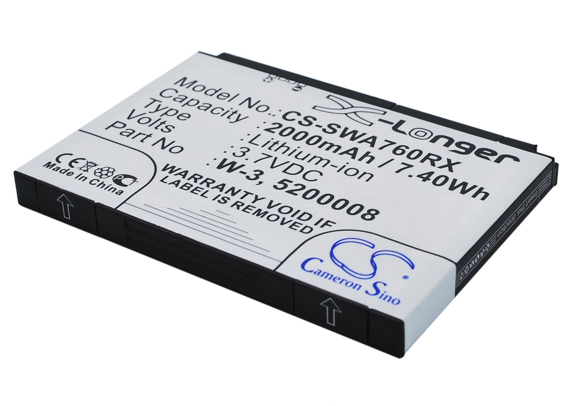 2000mAh Battery - CS-SWA760RX / Li-ion / Volts: 3.7