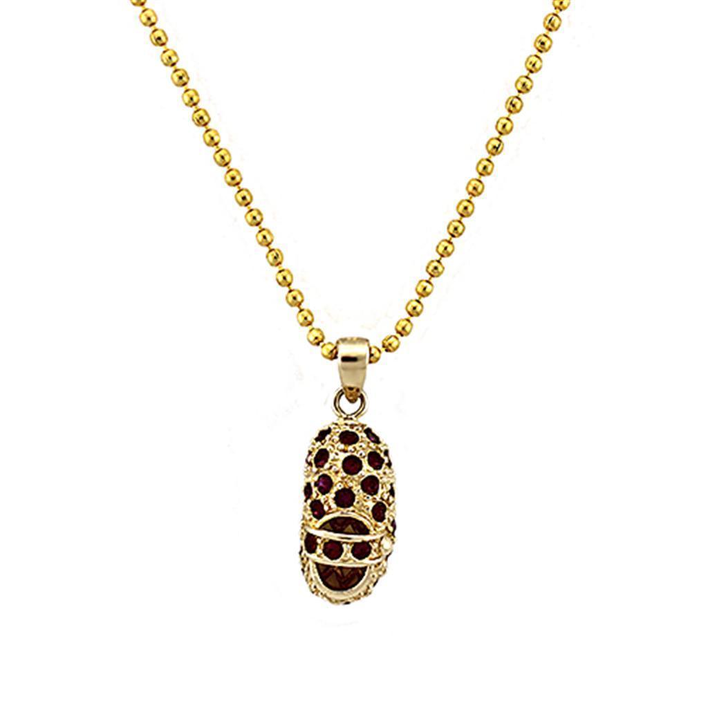 LOA1355 - Gold 925 Sterling Silver Chain Pendant with AAA Grade CZ in Siam