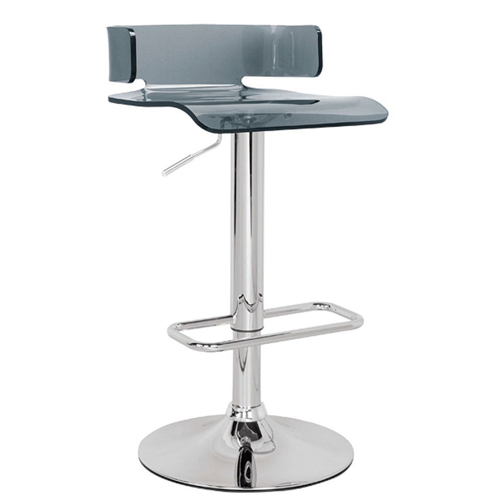 Rania Adjustable Stool (1Pc) in Gray & Chrome YF
