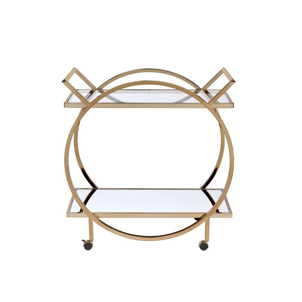 Traverse Serving Cart; Champagne & Mirrored YF