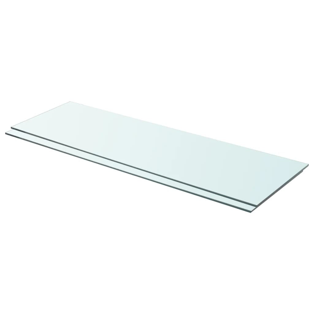 Shelves 2 pcs Panel Glass Clear 35.4"x11.8"