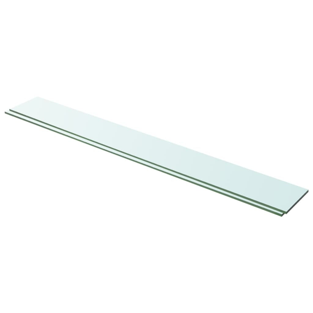 Shelves 2 pcs Panel Glass Clear 39.4"x4.7"